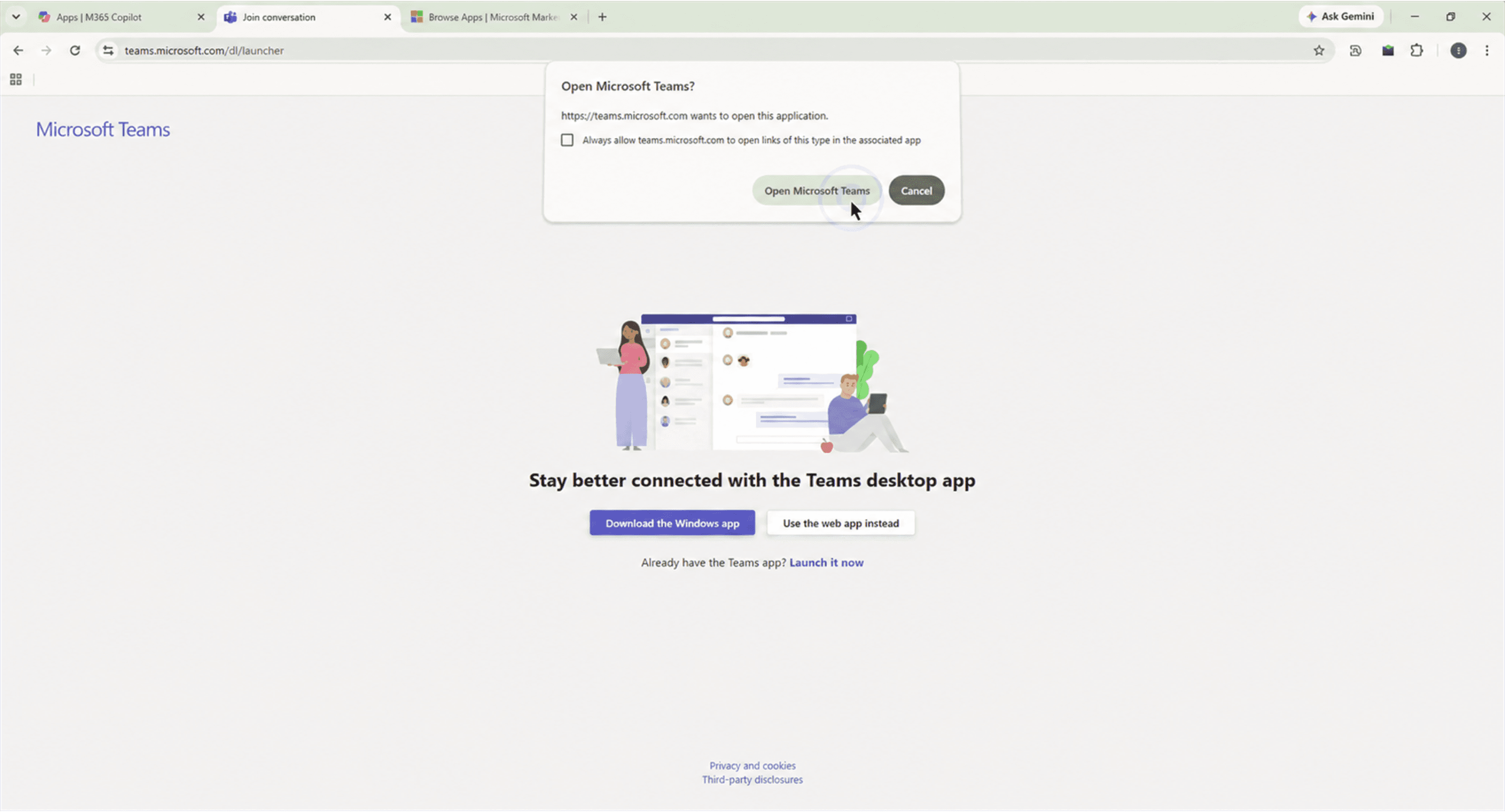 Confirm Microsoft account details before installing