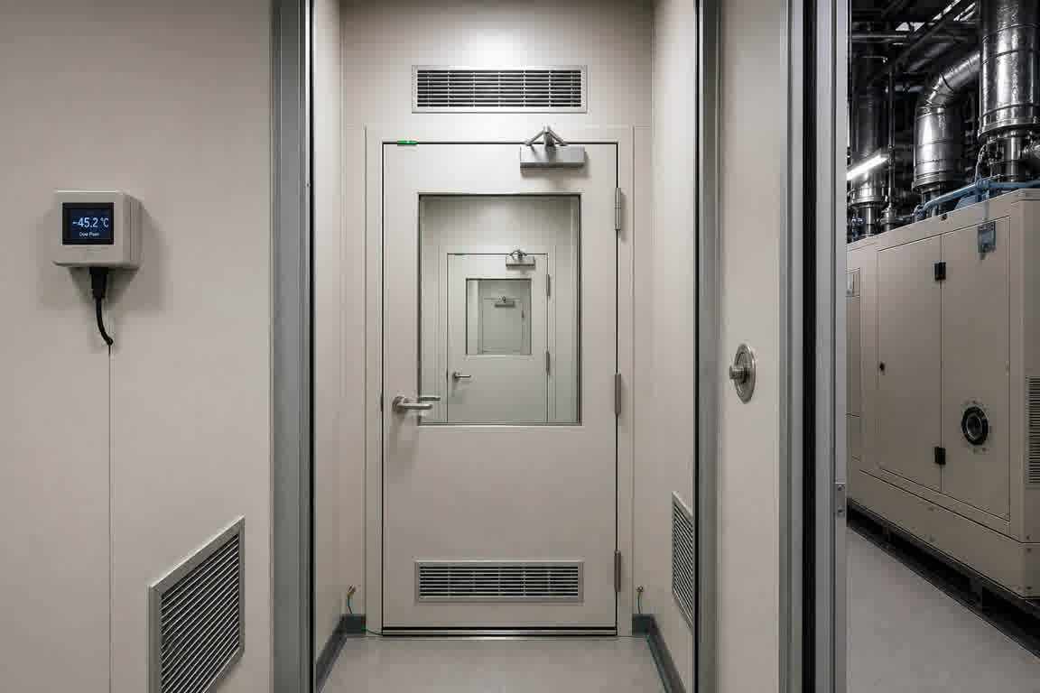 Battery manufacturing dry-room airlock and electrode area