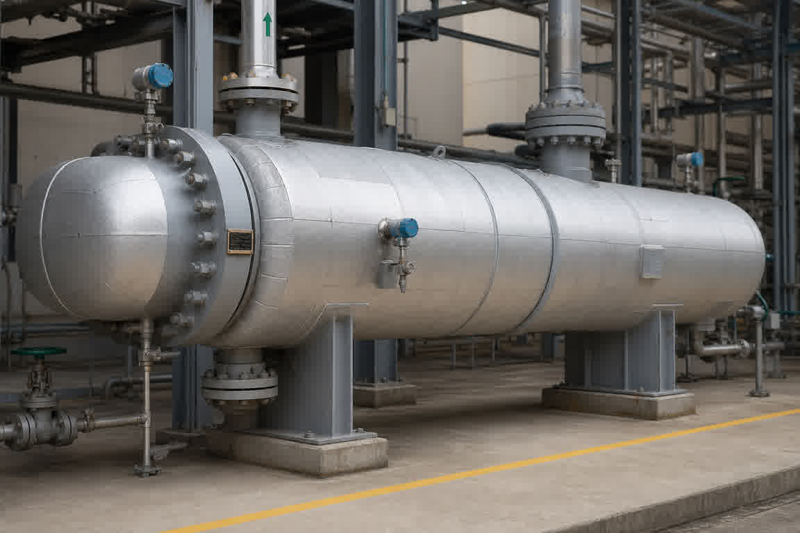 Shell-and-tube heat exchanger in a chemical process unit