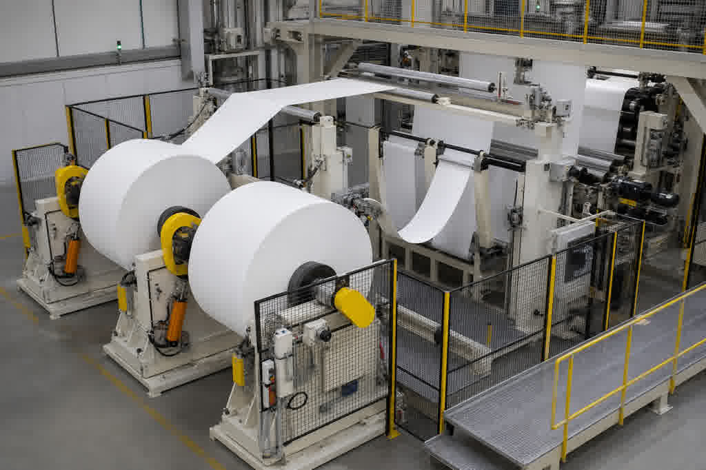 Tissue converting unwind section with parent-roll stands and dancer festoon