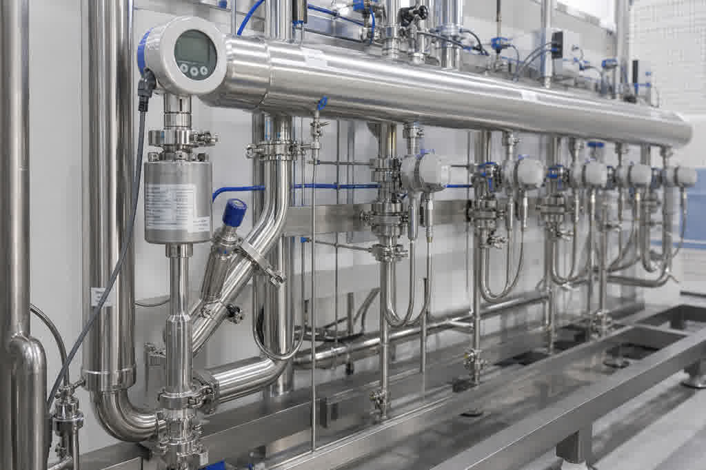 Fab ultrapure water distribution loop with resistivity instrumentation