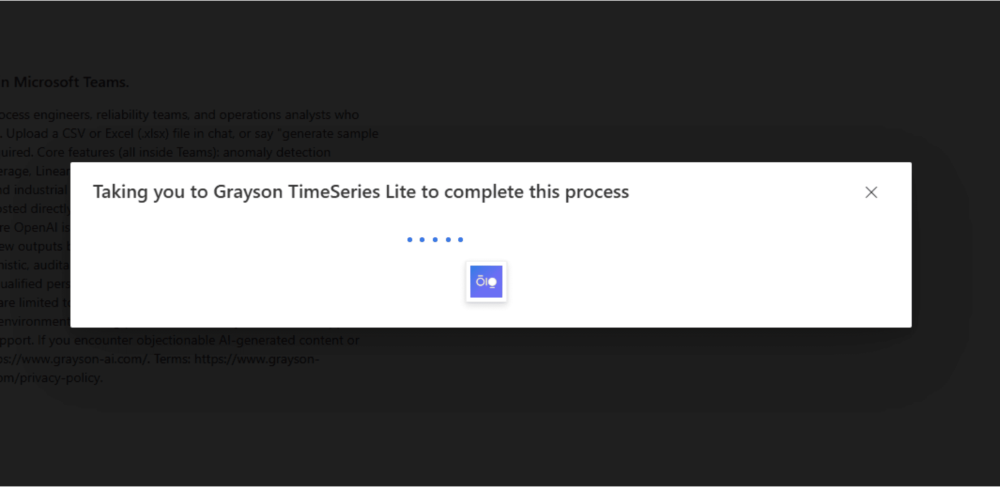 Browser prompt to open Microsoft Teams