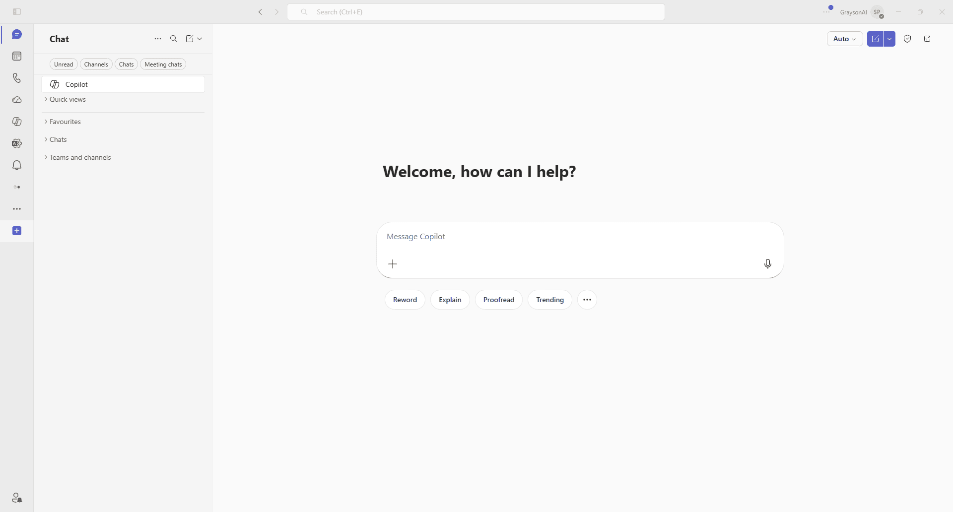 Microsoft Teams Copilot sidebar with add button